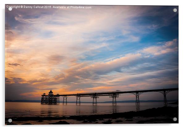 Clevedon Pier at Sunset Acrylic by Danny Callcut