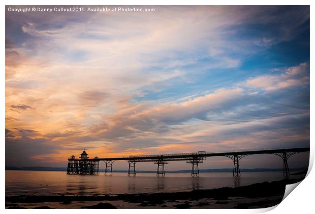 Clevedon Pier at Sunset Print by Danny Callcut