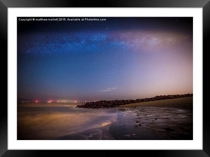  Holland On Sea Wind Farm MIlky Way Framed Mounted Print by matthew  mallett