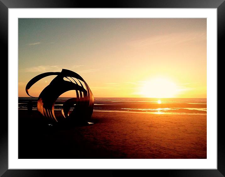  Sun set over a shell Framed Mounted Print by richard knock