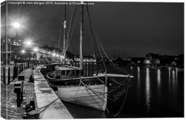  Moored up for the night. Canvas Print by John Morgan