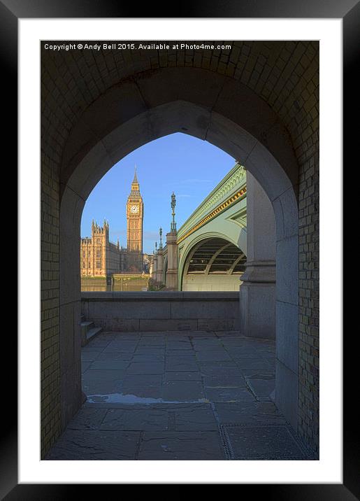  Westminster Bridge and Big Ben Framed Mounted Print by Andy Bell