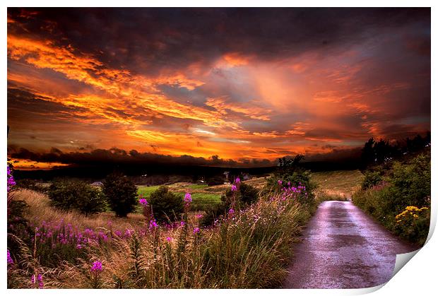  Sunset over Rochdale Print by Darren Eves