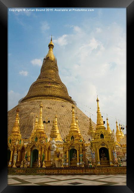 Shwedagon Pagoda, Yangon, Burma Framed Print by Julian Bound