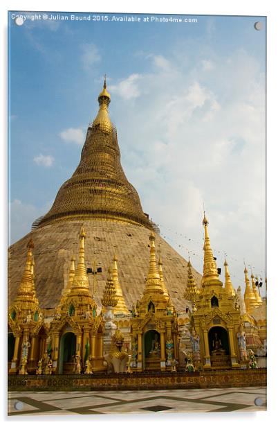 Shwedagon Pagoda, Yangon, Burma Acrylic by Julian Bound