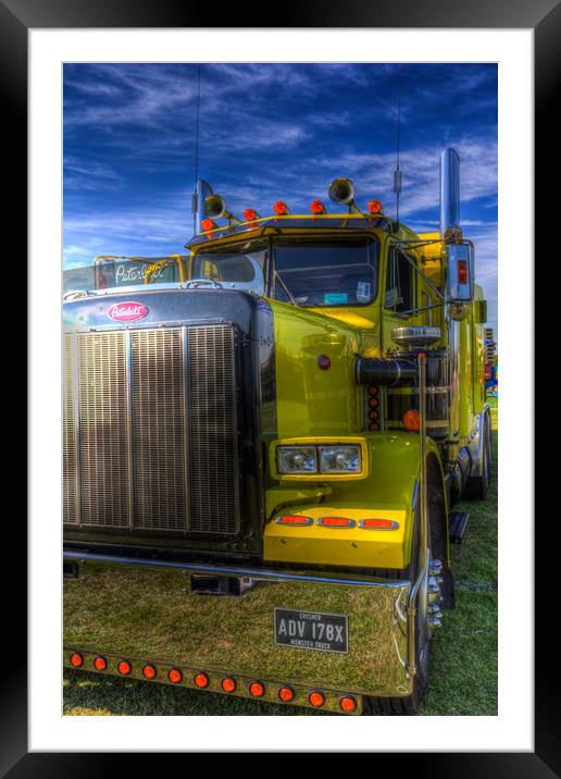 Big Yellow American Truck Framed Mounted Print by David Pyatt