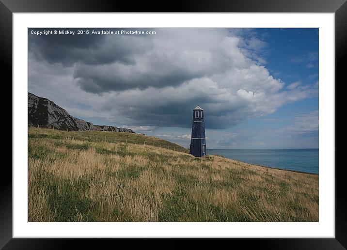 Lighthouse By The Cliffs Of Dover Framed Mounted Print by rawshutterbug 