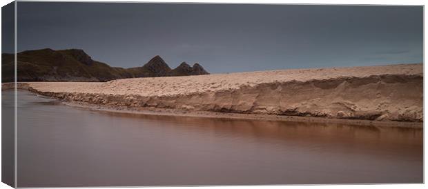  Sand dunes at Three Cliffs Bay Canvas Print by Leighton Collins
