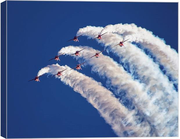  Red Arrows over the top Canvas Print by Jennie Franklin