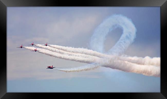  Red Arrows Twister Framed Print by Jennie Franklin