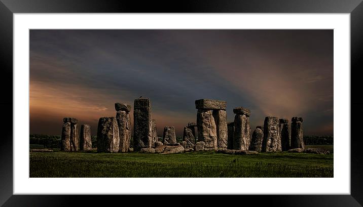  Stonehenge Framed Mounted Print by Eddie John