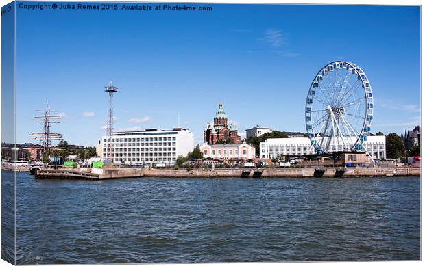 Finnair Skywheel and Uspensky Cathedral Canvas Print by Juha Remes