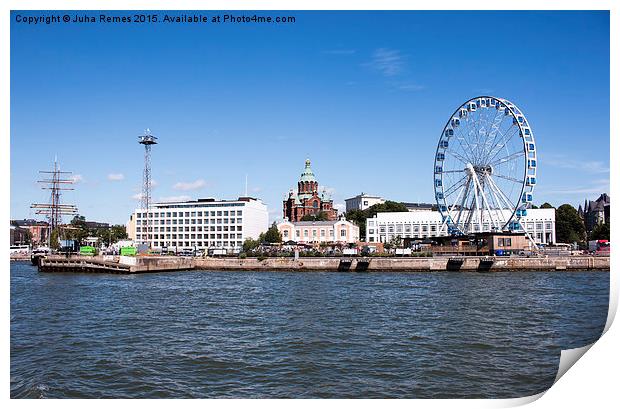 Finnair Skywheel and Uspensky Cathedral Print by Juha Remes