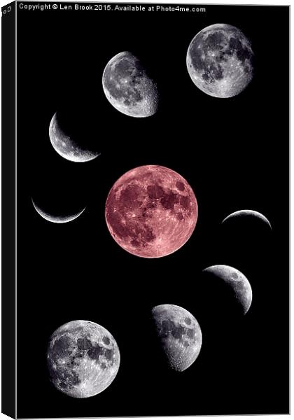 Moon Collage Canvas Print by Len Brook
