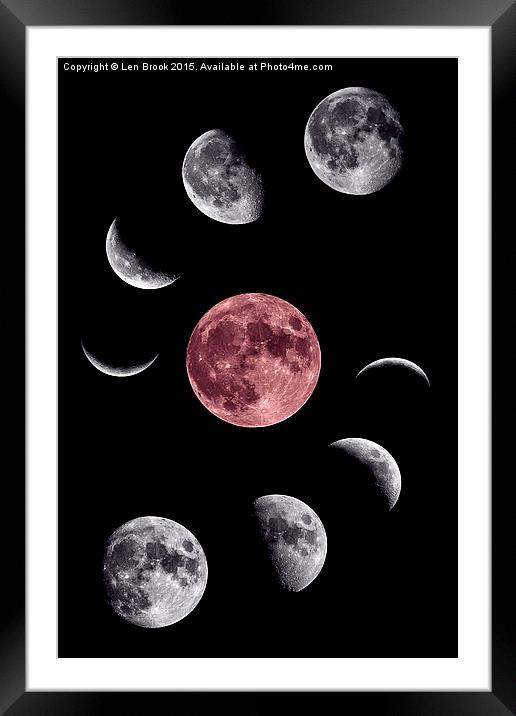 Moon Collage Framed Mounted Print by Len Brook