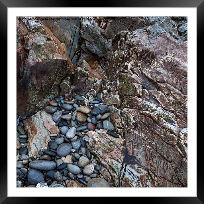  Textures on a Pembrokeshire beach Framed Mounted Print by Andrew Kearton