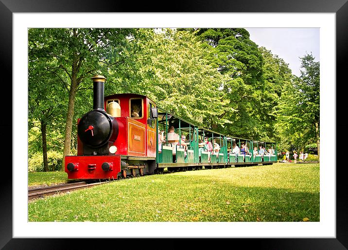  Pavilion Gardens Train, Buxton Framed Mounted Print by Phil Sproson
