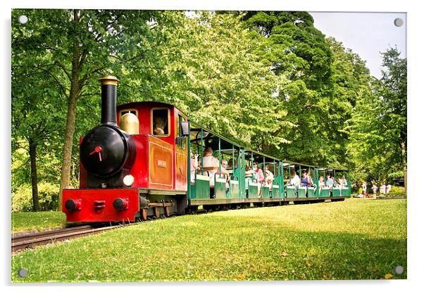  Pavilion Gardens Train, Buxton Acrylic by Phil Sproson