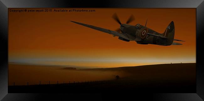  Spitfire over the South Downs Framed Print by peter wyatt