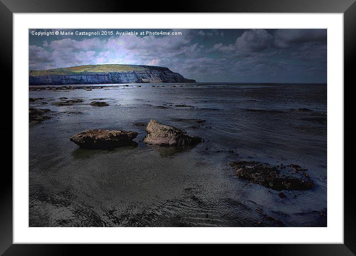  Staithes Coastline Framed Mounted Print by Marie Castagnoli
