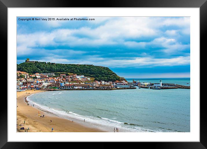 Scarborough South Bay & Castle Framed Mounted Print by Neil Vary