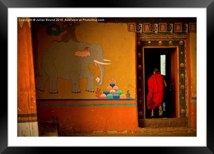  Novice monk, Paro, Bhutan Framed Mounted Print by Julian Bound