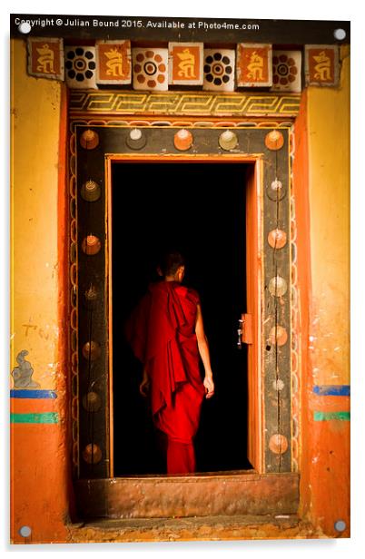   Novice Buddhist monk, Paro, Bhutan Acrylic by Julian Bound