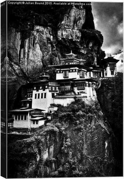   The Taktsang 'Tigers Nest' Monastery, Bhutan Canvas Print by Julian Bound