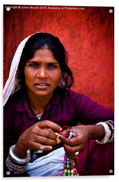  Woman of Goa, India Acrylic by Julian Bound
