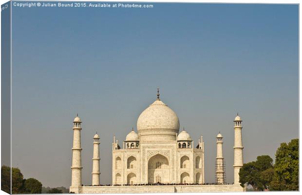 The Taj Mahal, Agar, India Canvas Print by Julian Bound