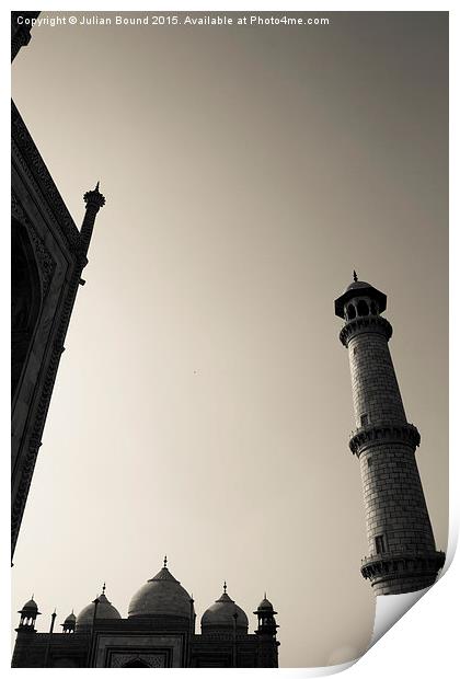 The Taj Mahal, Agar, India Print by Julian Bound