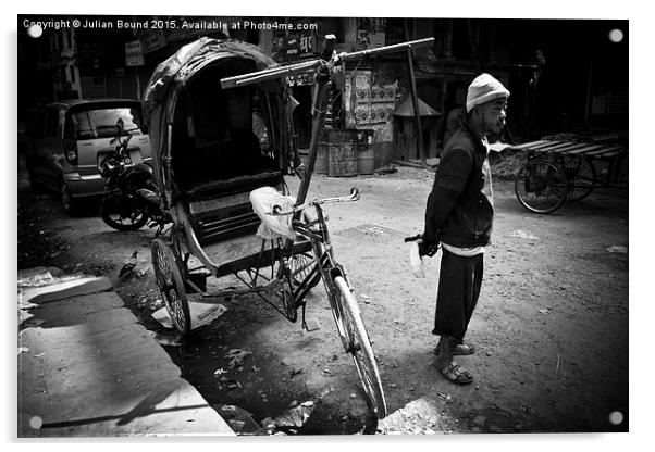  Rickshaw driver, Kathmandu, Nepal Acrylic by Julian Bound