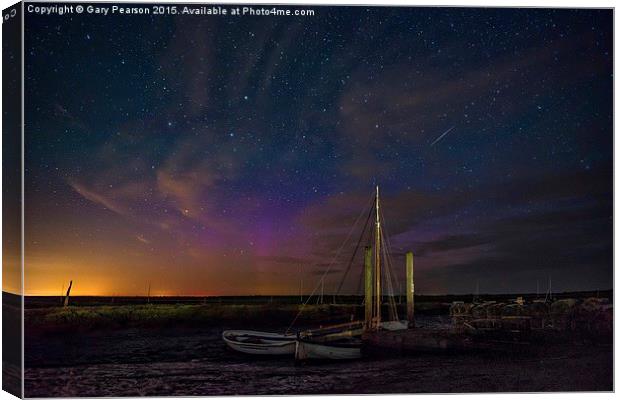  The Northern lights pay a visit south to Brancast Canvas Print by Gary Pearson