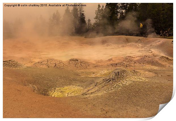  Fountain Paint Pots - Yellowstone National Park Print by colin chalkley