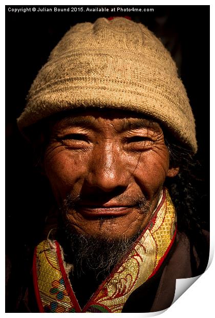  Tibet man, Lhasa, Tibet Print by Julian Bound