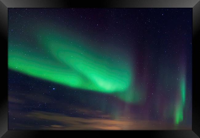 Aurora Borealis at the lighthouse Framed Print by Thomas Schaeffer