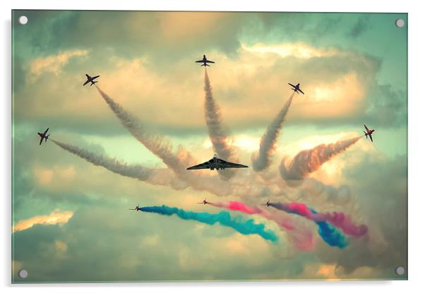  Red Arrows and AVRO Vulcan XH558 flypast Acrylic by Andrew Scott