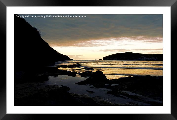 Dusk at Porth  Framed Mounted Print by tom downing