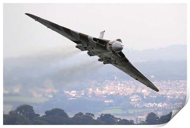 The Avro Vulcan flight at Dawlish 2015 Print by Oxon Images
