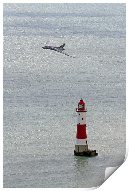  Vulcan XH558 and the Lighthouse Print by Oxon Images