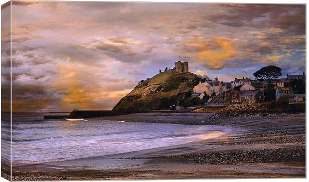  Cricieth Castle at Sunset. Canvas Print by Irene Burdell