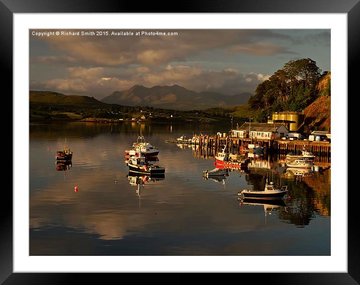 Portree moorings Framed Mounted Print by Richard Smith