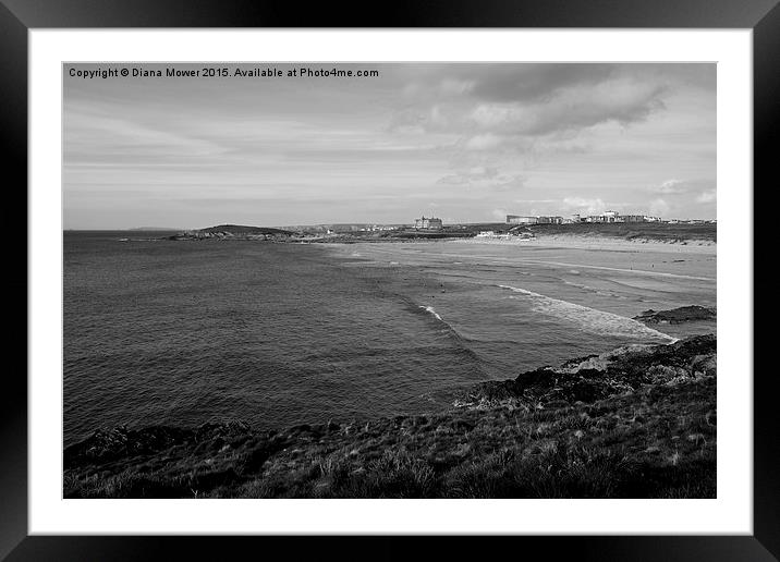  Fistral Beach Cornwall Framed Mounted Print by Diana Mower
