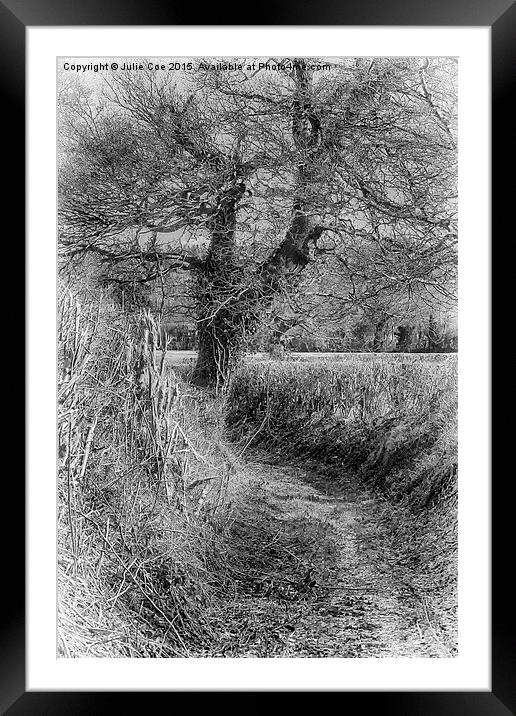 Black and White Lane Framed Mounted Print by Julie Coe
