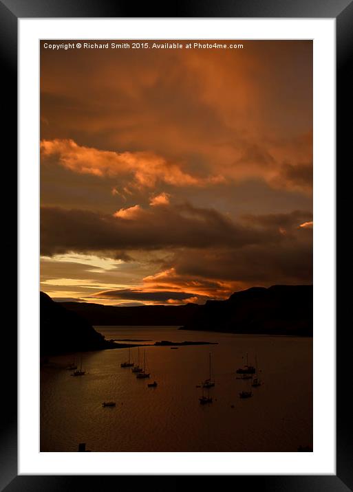  Sunrise colour over the entrance to Loch Portree Framed Mounted Print by Richard Smith