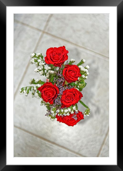 Bouquet of red roses Framed Mounted Print by Adrian Bud