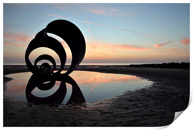 Mary's Shell On The Beach Cleveleys Print by Gary Kenyon