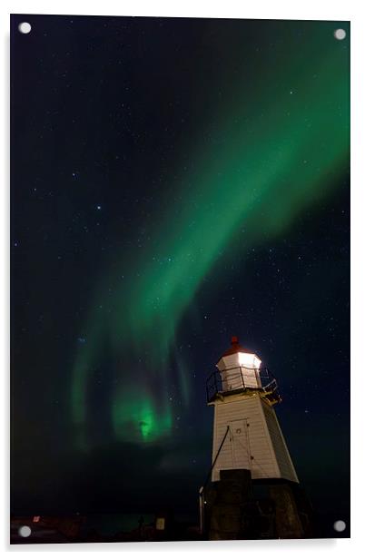 Aurora Borealis at the lighthouse Acrylic by Thomas Schaeffer