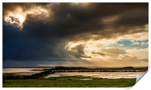 January storm over the Solway Print by Hugh McKean
