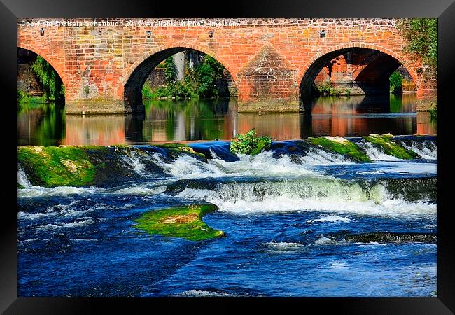  Devorgilla Bridge in Dumfries and River Nith Framed Print by Gisela Scheffbuch